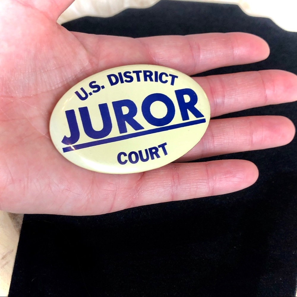 Vintage U.S. District Juror Button/Pin